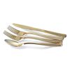 " OCCASIONS " 560pcs set (80 Guests)-Heavyweight Wedding Party Disposable Plastic Plate Set-80 x 10.5'' + 80 x 6.25'' + Gold Silverware + Cups + Napkins (Ivory & Gold Rim)
