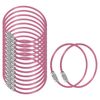 PATIKIL 5.9 Inch Length Wire Keychain Cable, 15 Pack Stainless Steel Key Ring Loop, Pink