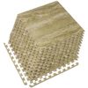 12-Pack Marble Grain Foam Tiles - DIY Installation - Interlocking Floor Yoga Mat