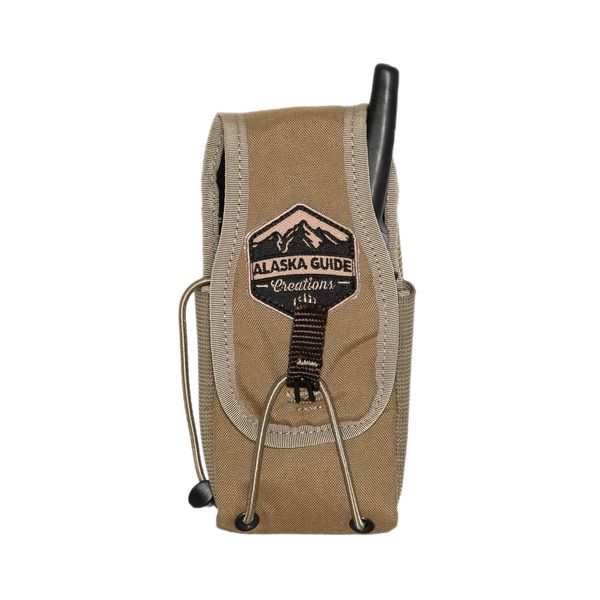 Alaska Guide Creations in-line Camo Accessory Pouch | Adapter GPS Radio Holder | One Size Fits Most Walkie Talkie Pack (Coyote Brown)