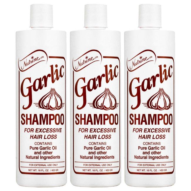 Nutrine Garlic Shampoo - Scented 16oz (Pack of 3)