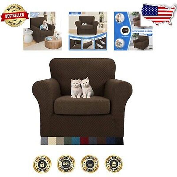 Premium Stretch Jacquard Armchair Slipcovers - Pet-Friendly & Machine Washable