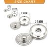 30 Sets Metal Snap Buttons Brass Sew On Snap Fasteners (15mm)