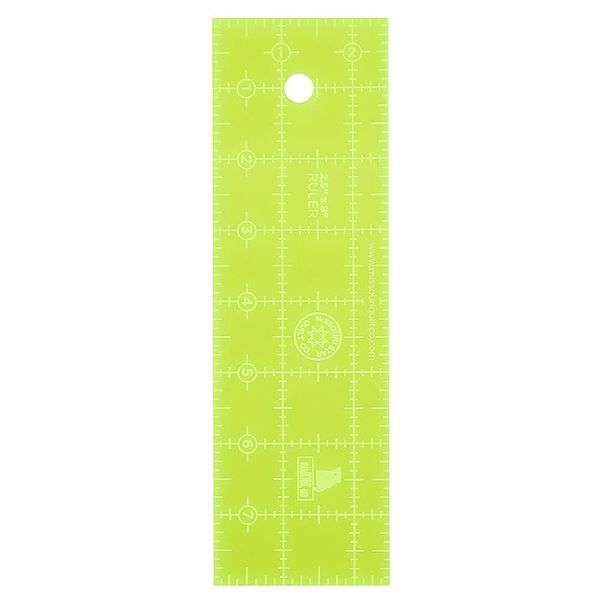 Acrylic Quilting Ruler, 2.5 inch x 8 inch | Small Ruler for Sewing, Measuring and Cutting Quilt Fabric | Straight Edge Tool for Jelly Rolls, Mini Charm Pack Quilts, and DIY Craft Projects, Green