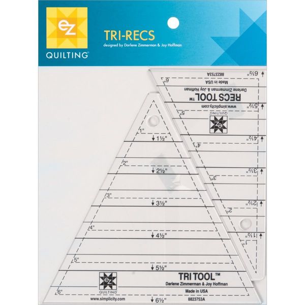 EZ Quilting Tri-Recs Tools Acrylic Template, Clear, 6 inch