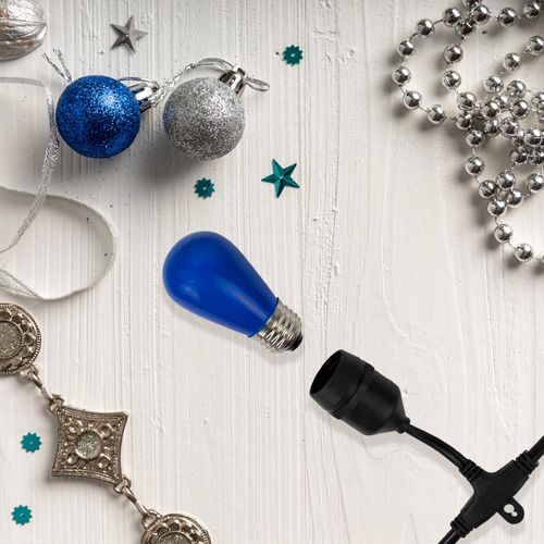 Northlight Pack of 25 Opaque LED S14 Blue Christmas Replacement Bulbs