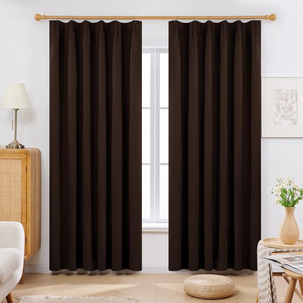 Deconovo Blackout Curtains, Stylish, Cafe Curtains, Privacy Protection, UV Protection, Thermal Insulation, Energy Saving, Day and Night Privacy, (W x L) 39.4 x 23.6 inches (100 x 60 cm), 2 Panels,