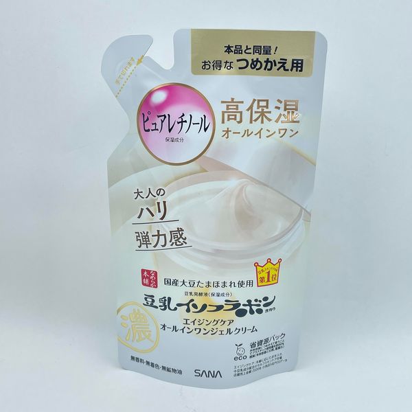 Sana Nameraka Honpo Soy Milk Isoflavone Wrinkle Gel Cream - 80g - Refill (Green Tea Set)