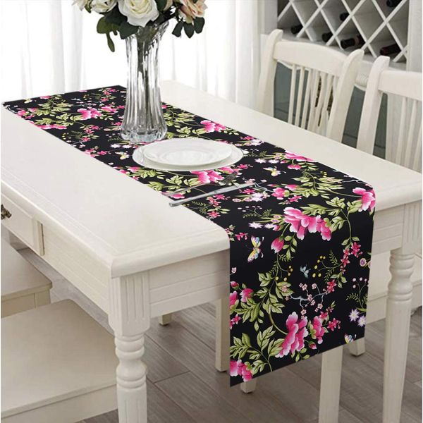 Printed Table Runner - Saku Black