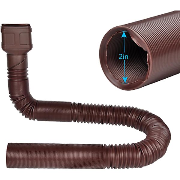 8.5Ft Long Gutter Downspout Extensions, 2" Small Size Downspout Extender Pipe