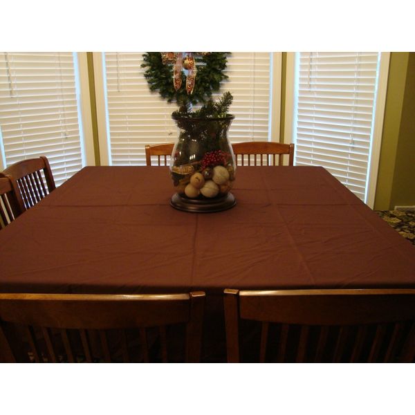 Chocolate Brown Tablecloth 52" x 52" Square NEW Polyester Fabric Table Cover