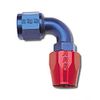 Russell Full Flow Hose End Performance -6 AN Red/Blue 90 Degree | 610160