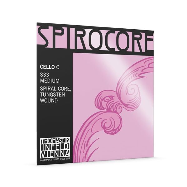 Thomastik single string for cello 4/4 Spirocore - C string spiral rope core, tungsten wound, medium