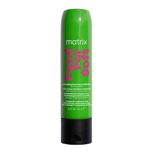 Matrix Conditioner für trockenes bis sehr trockenes Haar, Mit Avocado-Öl und Hyaluronsäure, Feuchtigkeitsspendend und glanzverleihend, Vegane Formel, Food For Soft, 1 x 300 ml