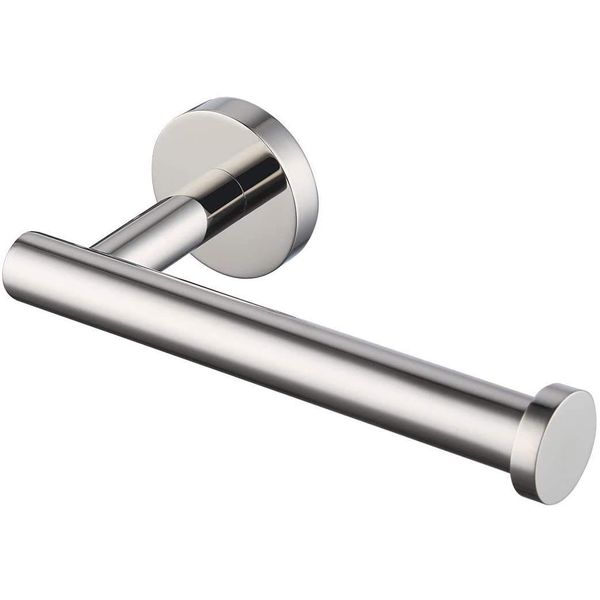 Live4Gadgets Chrome Stainless Steel Toilet Roll Holder Paper Holder Dispenser Screws Mounting for Bathroom and Kitchen Accessory Round Silver Contemporary 304 Stainless Polished Steel