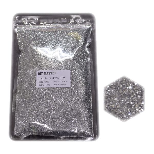 DIY MASTER Silver Glitter Flake 0.4mm 500g