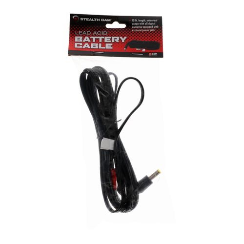 STEALTH CAM Durable Resistant Game Hunting Scouting Surveillance Trail Camera Charging 10Ft Battery Connection Cable, Black - For Digital Cameras w/ External Power Jack