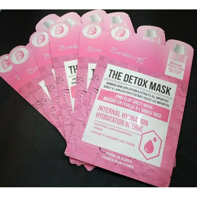 THE CREME SHOP DETOX MASK / PINK CLAY/ INTERNAL HYDRATION~LOT OF 6~EXP.09/25/20