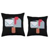 Open Mailbox with Raised Flag Throw Pillow