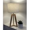 White Textured 100% Linen Drum Lampshade