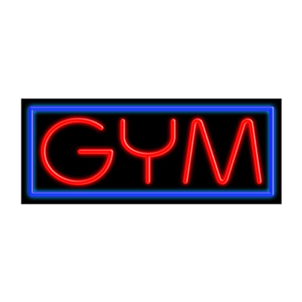 Gym Glass Neon Sign 32"L x 13"H #10556