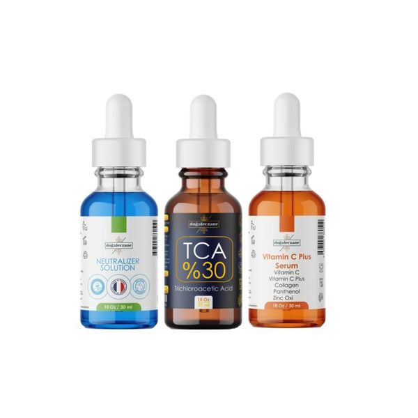 Tca Peeling %30 + Vitamin C Serum + Neutralize Solüsyon 90 ml = üçlü set