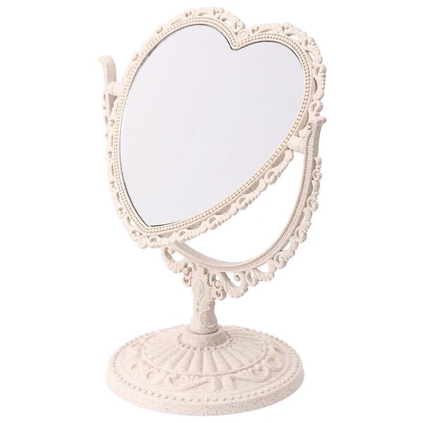 1PC Double- Sided Magnifying Makeup Mirror Heart- Shaped Cosmetic Mirror