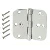 Door Hinges Value Pack 3-1/2 in. Chrome 5/8 in. Radius Security Everbilt 3 Pack
