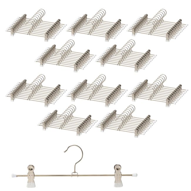 Mawa Hanger Pants Skirt Slacks Clip Hanger Width 11.8 inches (30 cm) K30D Set of 100 White