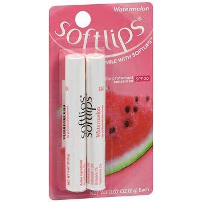 Softlips Lip Protectant/Sunscreen SPF 20 Watermelon - 2 ct