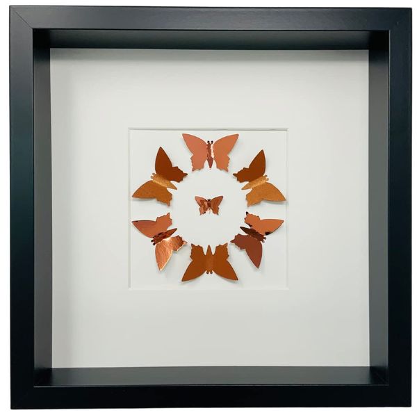 Handmade 3D Copper Circle Butterfly Picture Frame