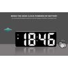 Battery Operated Digital Clock, Alarm Clock Cordless Large Big Numbers 4 Dimmer