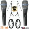 2x EMlC800 Light Aluminum Voice Unidirectional Dynamic Microphone + 2x Mic Stand