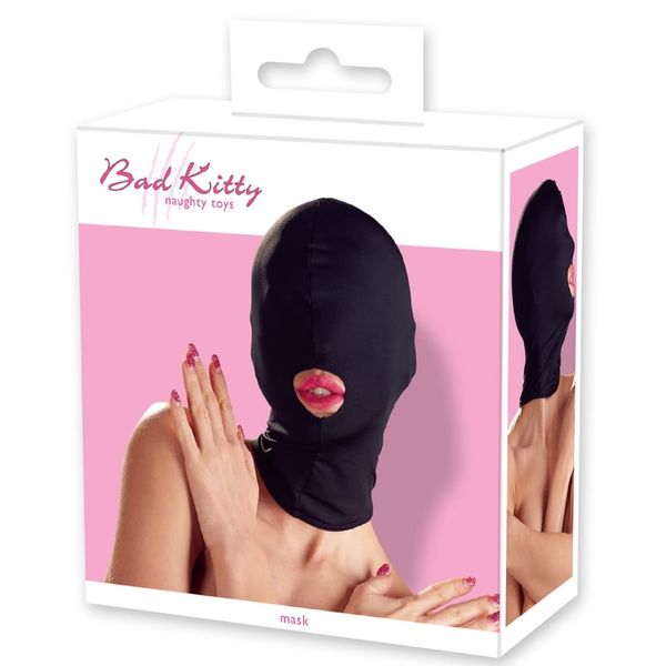 Bad Kitty Bondage Hood Mask Black