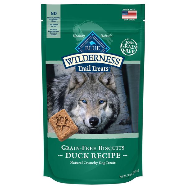 Blue Wilderness Grain-Free Duck Biscuits Trail Dog Treats 10 Oz (6 Pack)