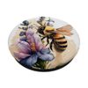 Bee on Flower Watercolor Illustration PopSockets Adhesive PopGrip