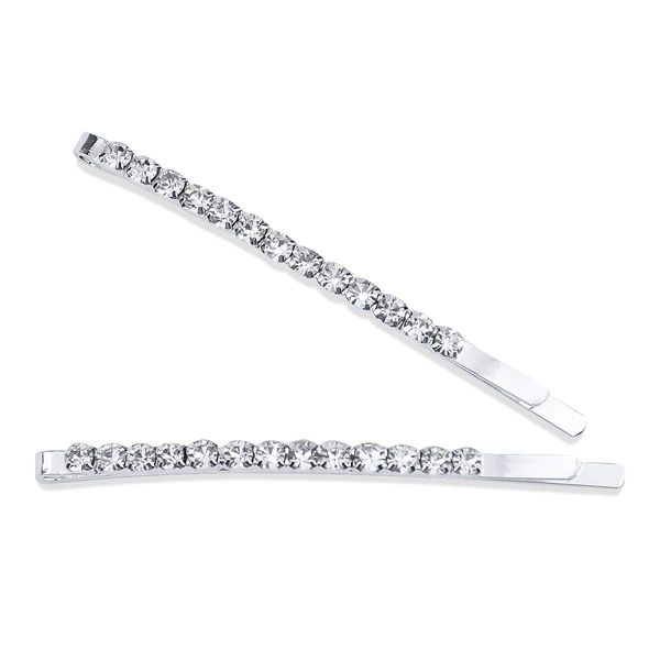 Cozlly 12 Stücke Kristall Haarnadeln, Diamant Haarspangen Haarklammer Strass Haarnadeln, Strass Bobby Pin, Haar Haarspangen mit Strasssteinen, Metall Haarschmuck, für Mädchen Damen Hochzeit, Silber