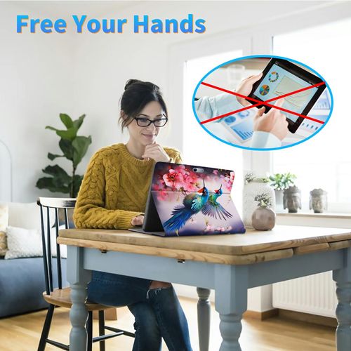 Dikoer for Microsoft Surface Pro 9 / Pro 9 5G 2022 Case 13 Inch, Adjustable Stand Back Shockproof Rugged Protection Smart Tablet Cover Compatible w/Type Cover Keyboard, Hummingbirds