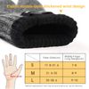 4UMOR Winter Gloves, Touch Screen Gloves, Knitted Finger Gloves, Warm and Windproof Sports Gloves for Skiing, Cycling, Made of 15% Wool And 85% Polyester, Suitable for Men and Women., blue, m