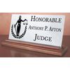 Judge Nameplate Gift - Solid Marble & Hardwood - Judicial Appointments or Promot