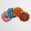 Beaded Sequin sew-on Applique Patch by 1 pc, 2-1/4" D, Orange, MAY-CT-9201