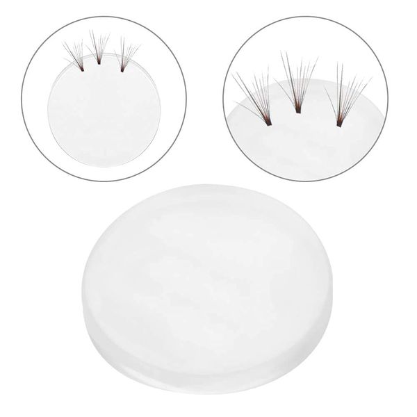 Eyelash Extension Pad, Professional Clear Thick Reusable Round Silicone Eyelash Extension Stand Holder Pallet Eyelash Pad Makeup Tool for Easy Pick Up False Eyelash False Eyelash Holder Pads