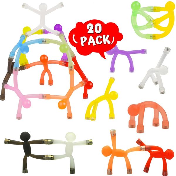 Usoway 20Pcs Mini Man Fridge Magnets, Translucent Novelty Toys for Adults Office Fun Decorative Decoration, Small Humanoid Magnetic Fidget Magnets Toys Christmas Birthday for Gifts