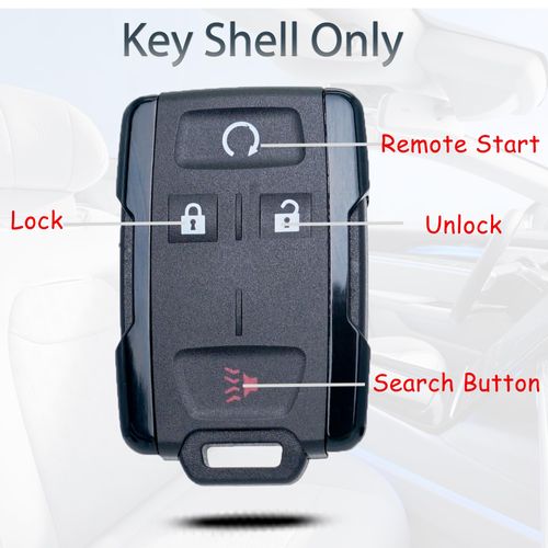 SUPALAND Key Fob Shell Case Replacement Fits for Chevrolet Colorado Chevy Silverado GMC Canyon Sierra 2014 2015 2016 2017 2018-2021 Keyless Entry Remote Control 4 Button Pad Cover Black M3N-32337100