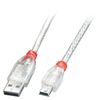 LINDY 41784 3m USB 2.0 Typ A an Mini-B Kabel, transparent