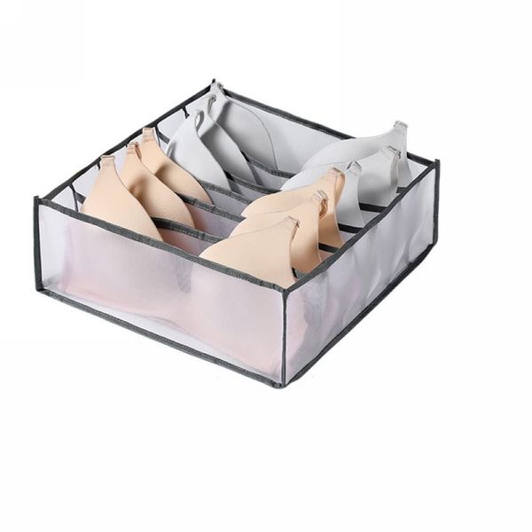 Storage Box, Foldable, Divider, Drawer, Divider Case, 1 x Dustproof, Insect Proof, Mildew Resistant, Breathable, Underwear, Bra, Accessories, Socks, Handkerchief Tie Storage Organization, Washable, For All Seasons (Gray - 6 Cells)