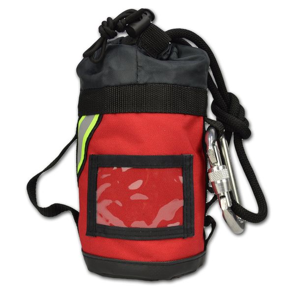 Lightning X Fire Rescue Personal Escape Rope Bag Bail Out Kit w/ 40' x 8mm Rope & Carabiner NFPA - Red