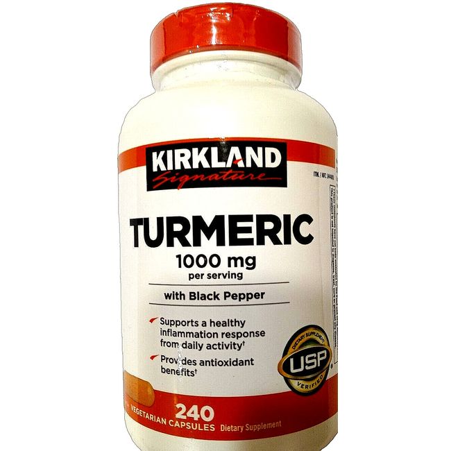 Kirkland Signature Turmeric 1000mg with Black Pepper 240 Capsules EXP 10/2025