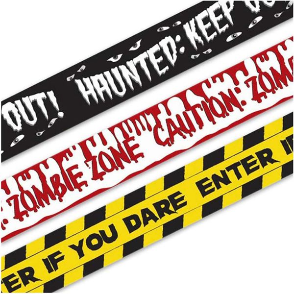 Babigo Halloween Zombie Caution Tape & Zombie Posters Pack, Fright Tape Bundle for Zombie Party or Halloween Party