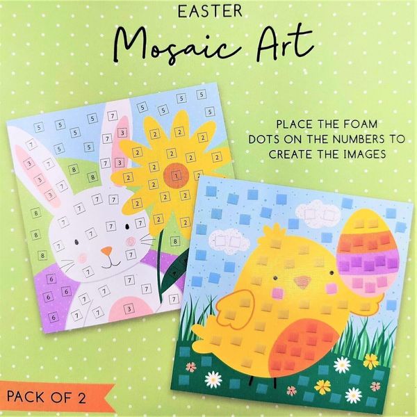 PaulStore Make 2 Easter Mosaics - Decorate Your Own - Easter Craft Kit